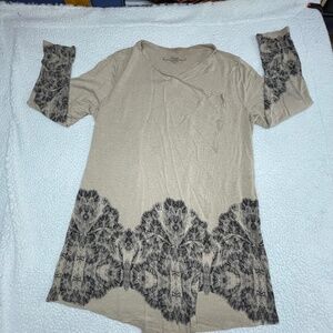 Women’s “Soma” XL Tan/Black Open Front Top